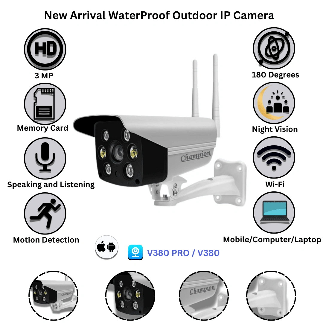 Waterproof day night colour Wi-Fi & lan port system camera 1year replacement warranty